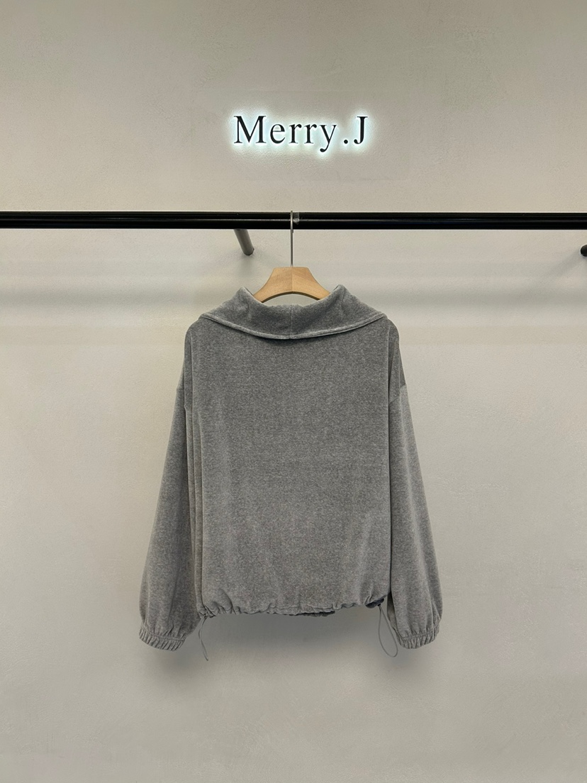 MERRY-J韓國直郵東大門實拍女裝新款熱賣真品24秋冬衛衣拉鏈MERRY-J衛衣