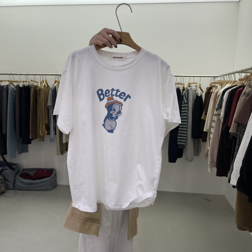 BROWNS-P韓國直郵東大門實拍女裝新品職業熱賣推薦人氣T恤鵝BROWNS-PT恤圖色1
