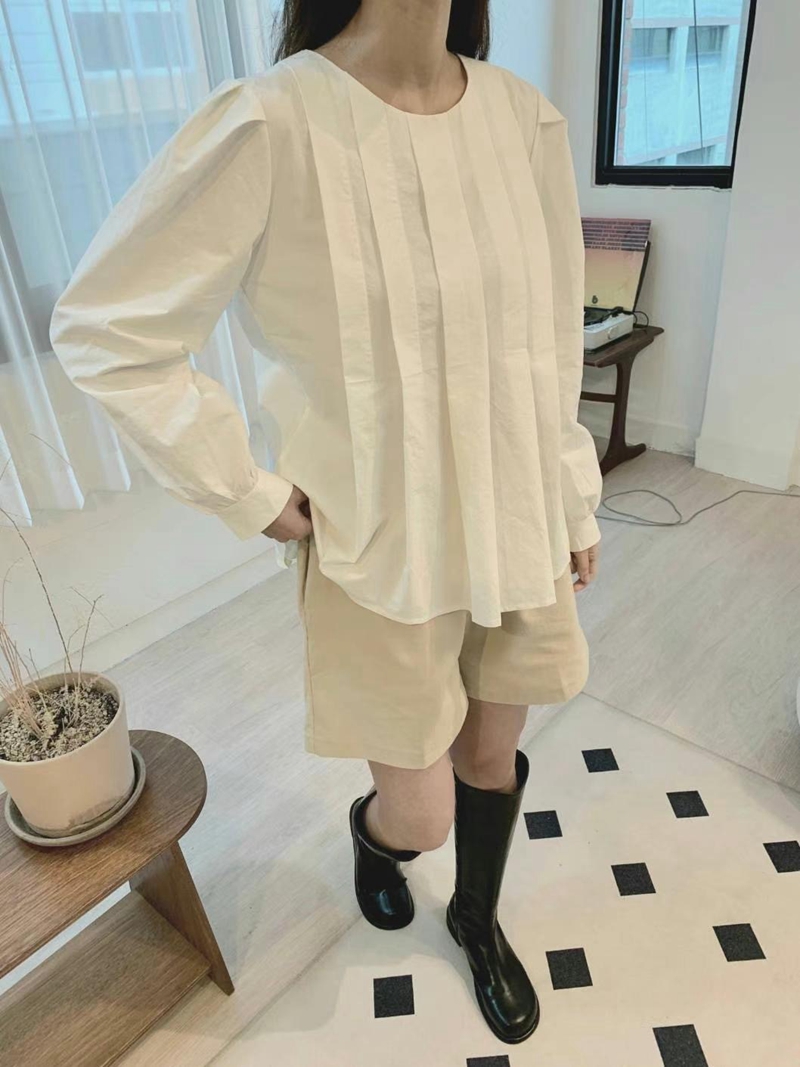THEMAIN直郵韓國代購女裝新款24秋冬職業推薦休閑襯衫蕾絲衫THEMAIN襯衫/蕾絲衫