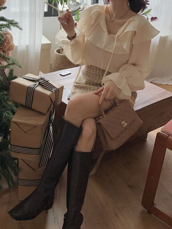 CRONG韓國直郵東大門實拍女裝新款職業時尚推薦熱賣襯衫蕾絲衫CRONG襯衫/蕾絲衫