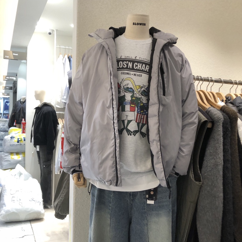 SLOWER-男裝韓國直郵女裝新品推薦職業熱賣真品夾克連帽絨SLOWER夾克圖色3
