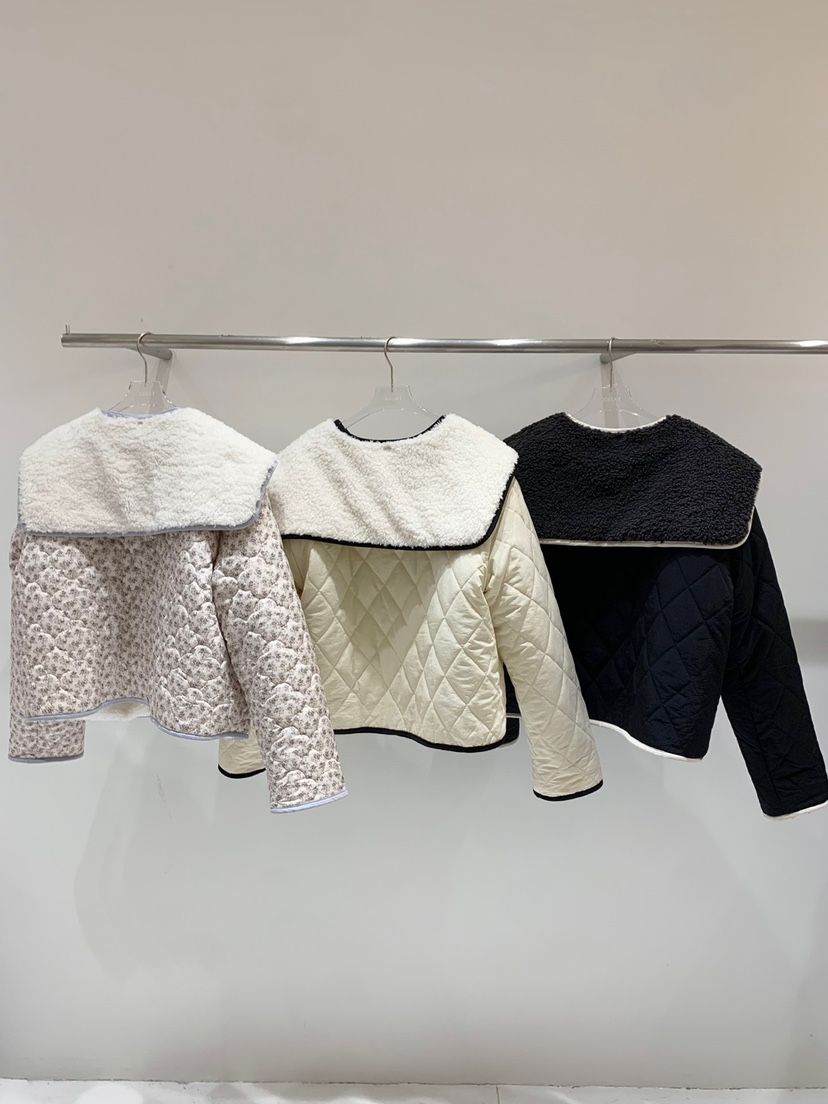 FABRIC韓國直郵東大門實拍女裝新款休閑真品24秋冬短款大衣FABRIC短款大衣