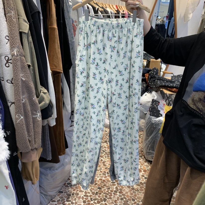 THE LINE-暫停韓國直郵東大門實拍女裝新款推薦休閑褲毛圈布THE LINE-q休閑褲圖色1