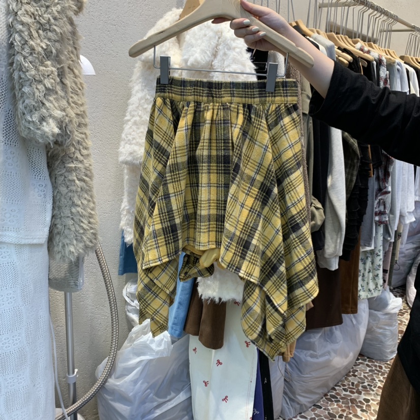 THE LINE-暫停直郵韓國代購女裝新品推薦職業熱賣短裙格紋THE LINE-q短裙