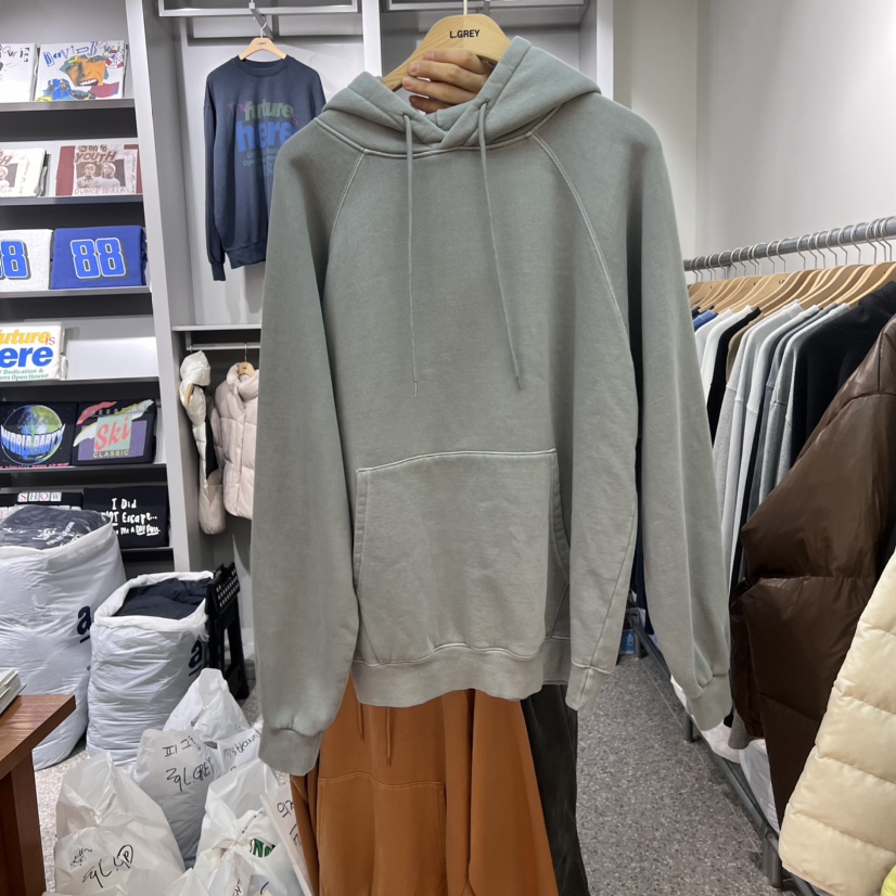 L GREY-男裝韓國直郵東大門實拍女裝新款真品24秋冬衛衣加絨L GREY-男裝衛衣圖色2