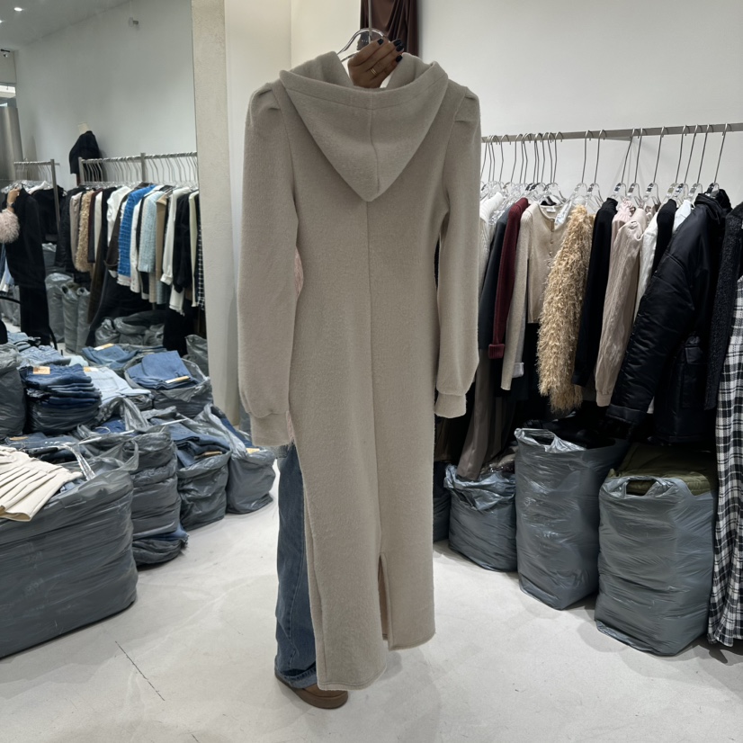 MAGNOLIA36-P韓國直郵東大門代購女裝新款真品連衣裙小熊拉絲兜帽MAGNOLIA36-P連衣裙