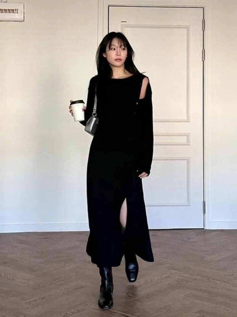 GOBSLMURI韓國直郵東大門代購女裝新款真品24秋冬休閑連衣裙GOBSLMURI-2件起連衣裙圖色2