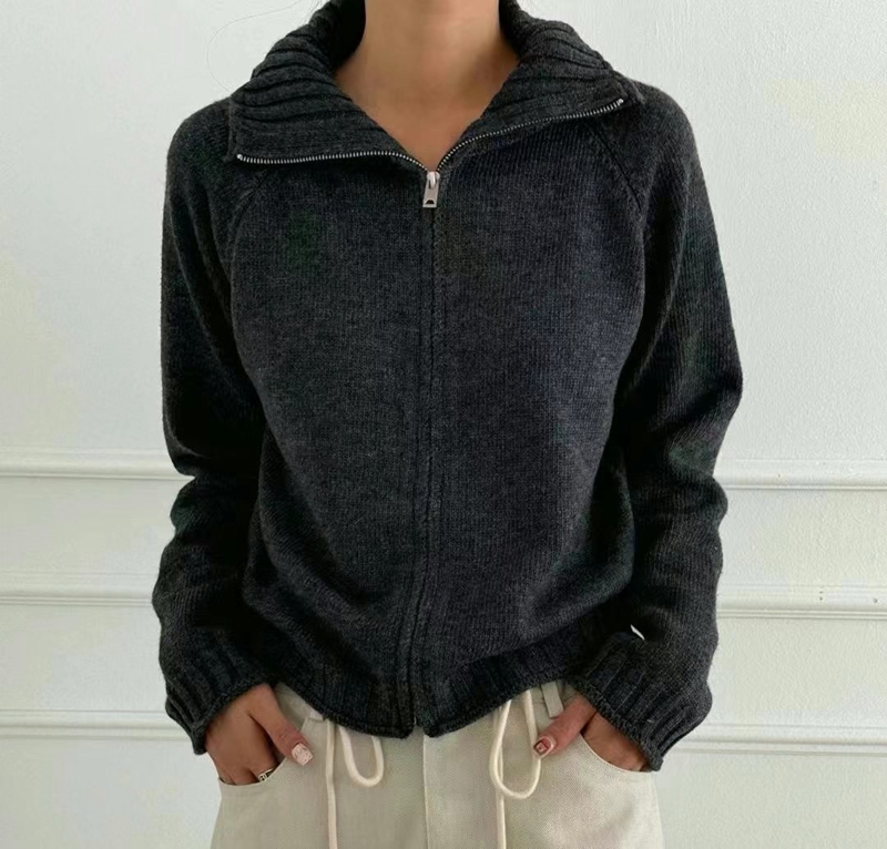PRANA/CLOTHINK韓國直郵東大門實拍女裝新品職業針織衫拉鏈PRANA/CLOTHINK針織衫