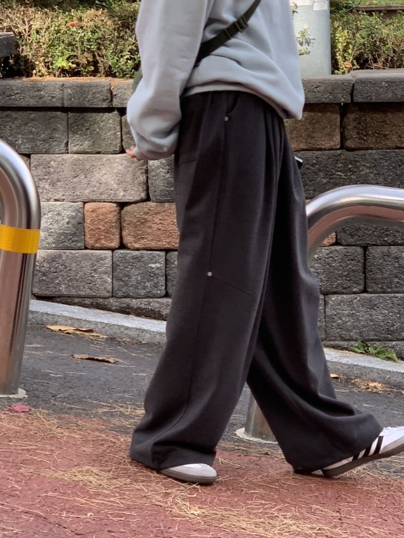 HOME GROUND直郵韓國代購女裝新款真品時尚休閑褲羊毛綁帶HOME GROUND休閑褲