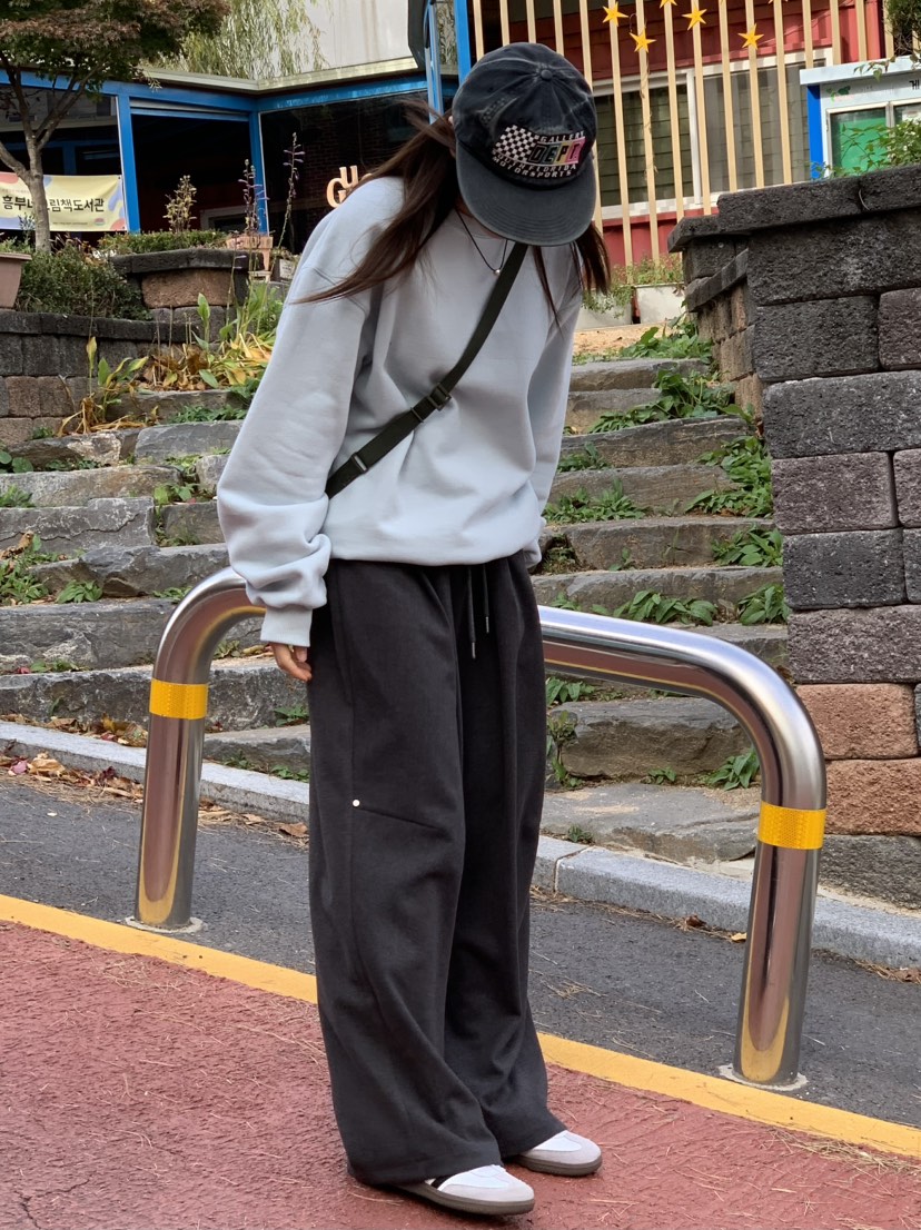 HOME GROUND直郵韓國代購女裝新款真品時尚休閑褲羊毛綁帶HOME GROUND休閑褲