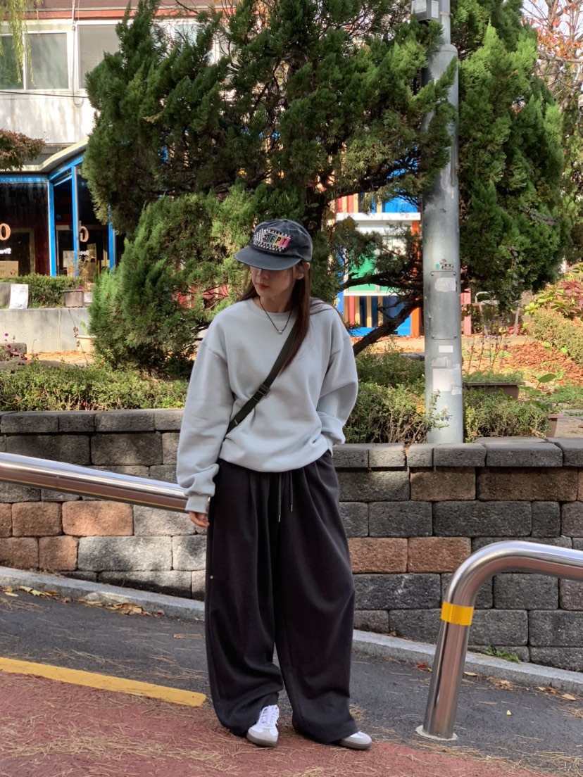 HOME GROUND直郵韓國代購女裝新款真品時尚休閑褲羊毛綁帶HOME GROUND休閑褲