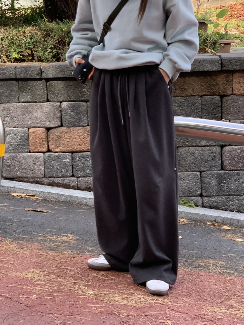 HOME GROUND直郵韓國代購女裝新款真品時尚休閑褲羊毛綁帶HOME GROUND休閑褲
