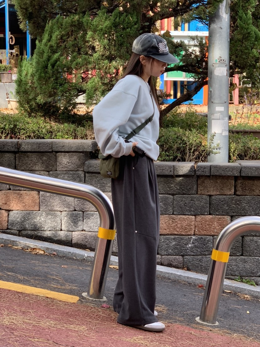 HOME GROUND直郵韓國代購女裝新款真品時尚休閑褲羊毛綁帶HOME GROUND休閑褲