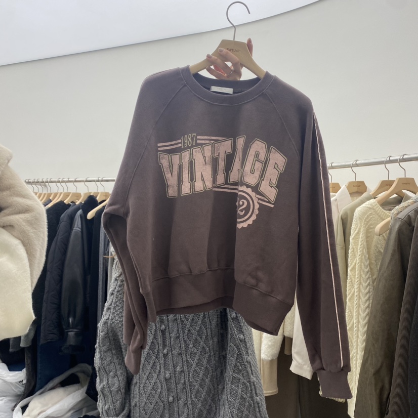 TWELVE韓國直郵東大門代購女裝新品職業休閑24秋冬衛衣加絨TWELVE衛衣圖色2
