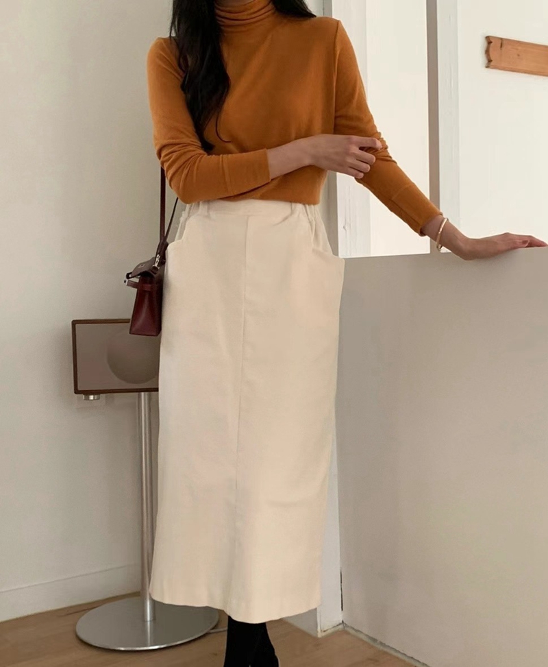 LUCKY ROOM韓國直郵女裝新品休閑職業推薦人氣真品長裙口袋LUCKY ROOM長裙圖色3