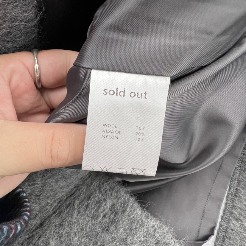 SOLD OUT韓國直郵東大門實拍女裝新品24秋冬中長款大衣羊駝毛SOLD OUT中長款大衣