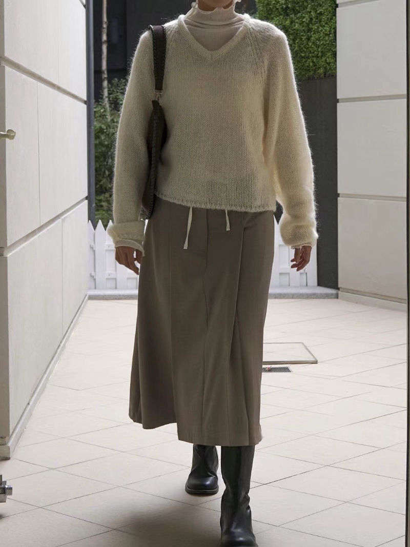 MORNBAKER韓國直郵東大門實拍女裝新款真品推薦24秋冬長裙MORNBAKER長裙