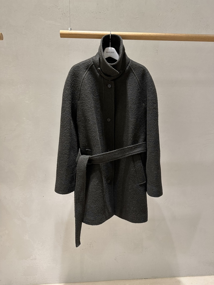 BAIE OUD/OFCEDRE韓國直郵東大門實拍女裝新品真品中長款大衣羊駝毛含腰帶BAIE OUD/OFCEDRE中長款大衣圖色2