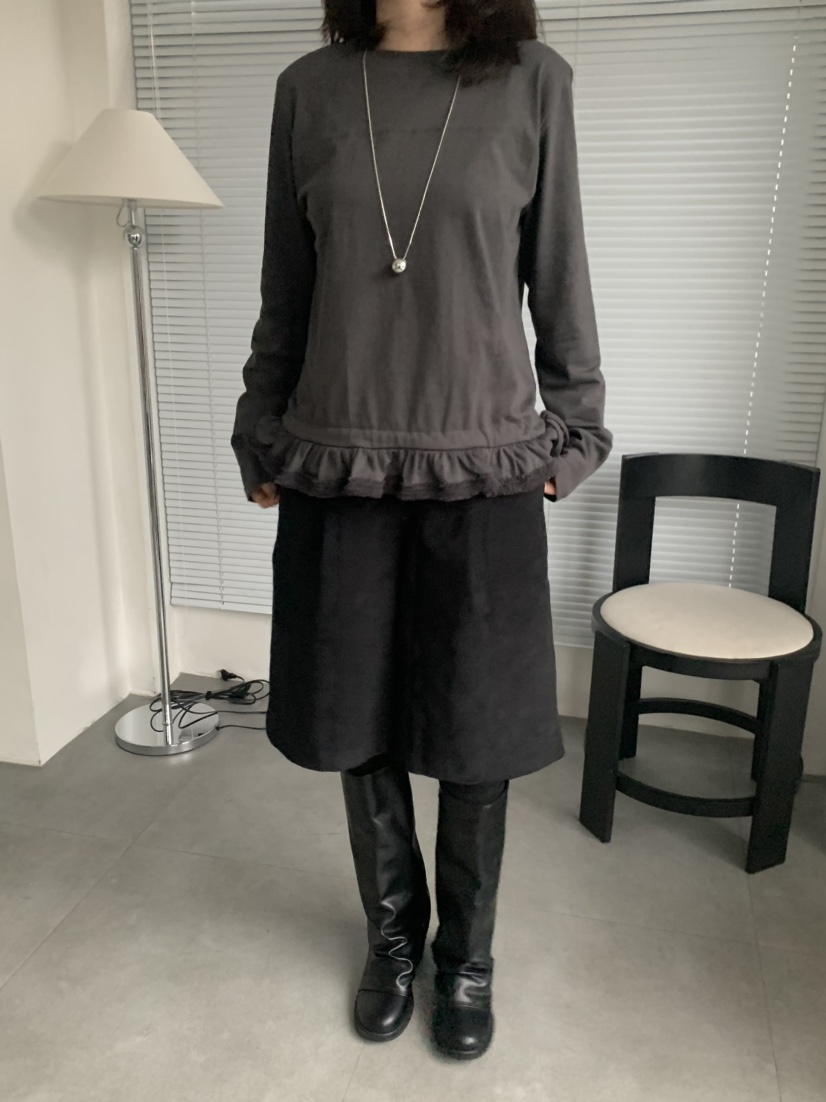 BEFORE SUNRISE直郵韓國代購女裝新款休閑推薦長袖T恤蕾絲BEFORE SUNRISE長袖T恤