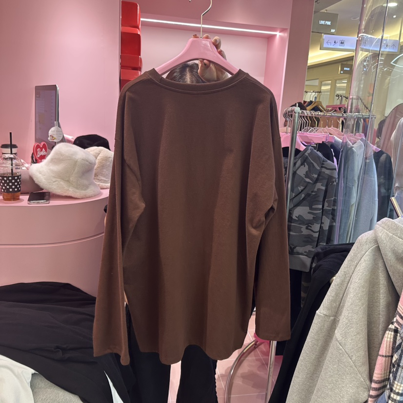 LOVE PINK直郵韓國代購女裝新品推薦熱賣職業人氣長袖T恤拉絲LOVE PINK長袖T恤