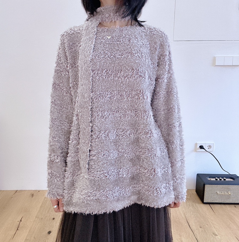 GORGEOUS韓國直郵東大門代購女裝新款24秋冬針織衫含脖帶GORGEOUS針織衫