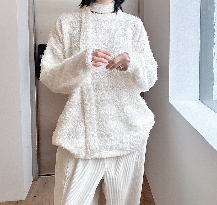 GORGEOUS韓國直郵東大門代購女裝新款24秋冬針織衫含脖帶GORGEOUS針織衫