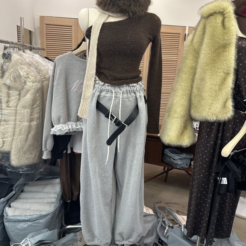NUT直郵韓國代購女裝新品人氣時尚24秋冬休閑褲不含腰帶加絨NUT休閑褲