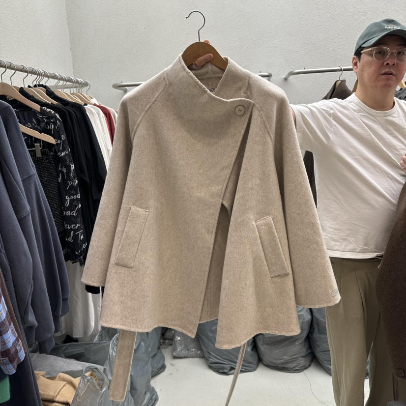 humming bird韓國直郵女裝新款休閑推薦24秋冬夾克含腰帶披肩HUMMING BIRD夾克圖色1