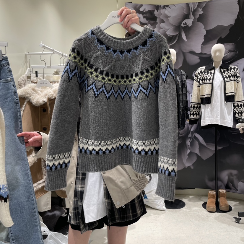 DARK BEIGE韓國直郵東大門代購女裝新品時尚熱賣真品24秋冬毛衣DARK BEIGE毛衣圖色2