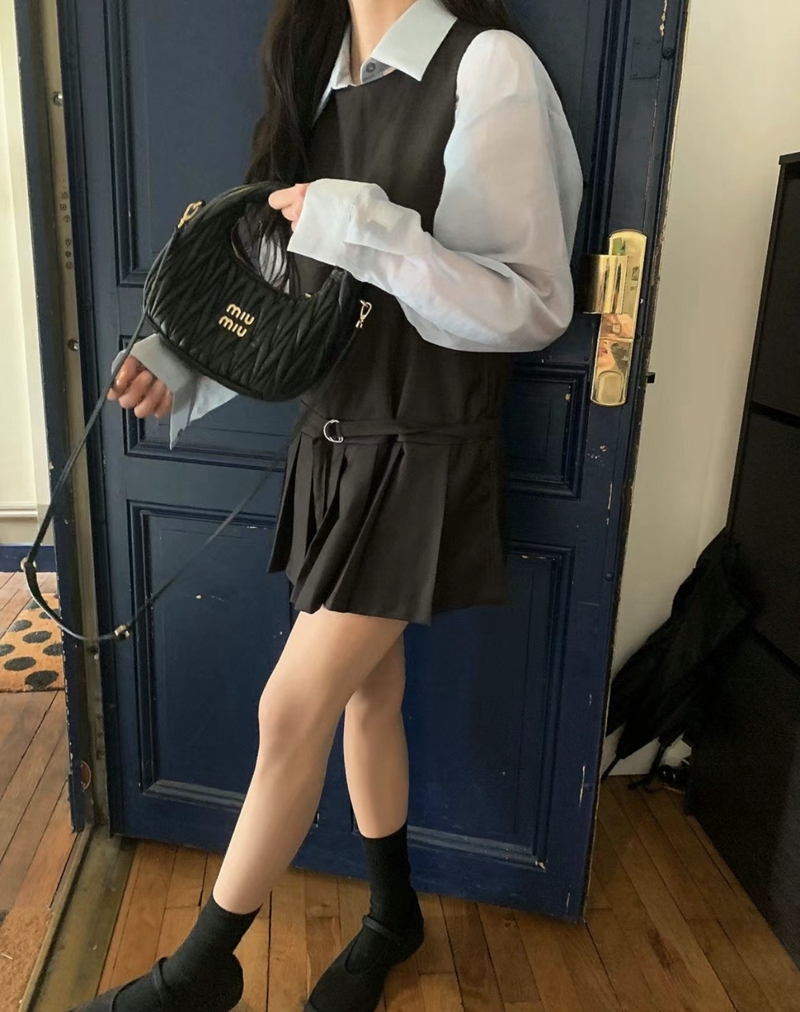 SAGE韓國直郵東大門代購女裝新款真品推薦休閑連衣裙含腰帶SAGE連衣裙