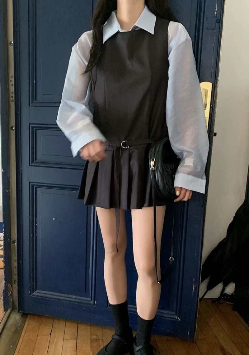 SAGE韓國直郵東大門代購女裝新款真品推薦休閑連衣裙含腰帶SAGE連衣裙