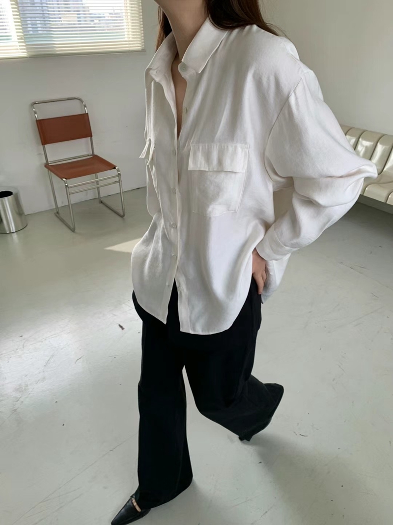 SAGE韓國直郵東大門實拍女裝新品時尚熱賣職業襯衫蕾絲衫口袋SAGE襯衫/蕾絲衫