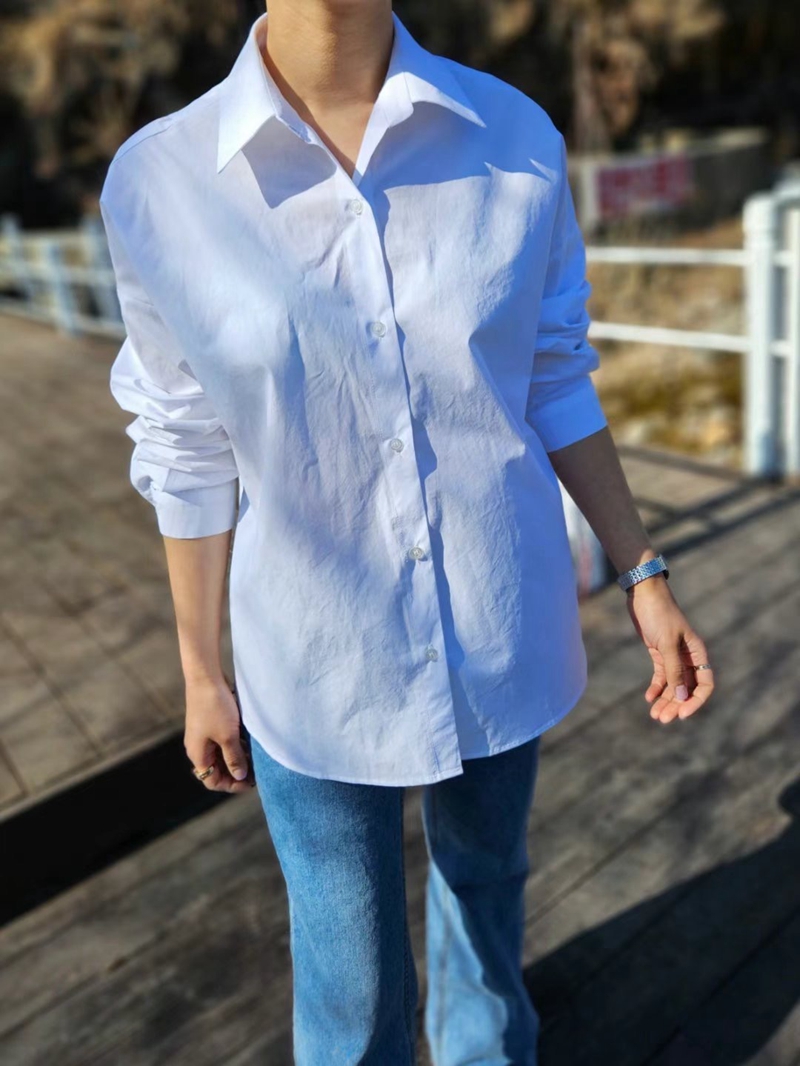 MARID韓國直郵東大門實拍女裝新款推薦時尚熱賣職業襯衫蕾絲衫WITHMOON襯衫/蕾絲衫