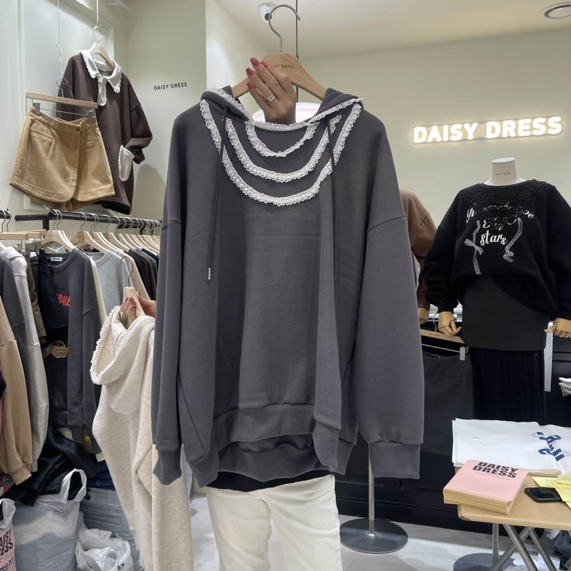 DAISY DRESS韓國直郵東大門代購女裝新品真品衛衣加絨蕾絲DAISY DRESS衛衣圖色3