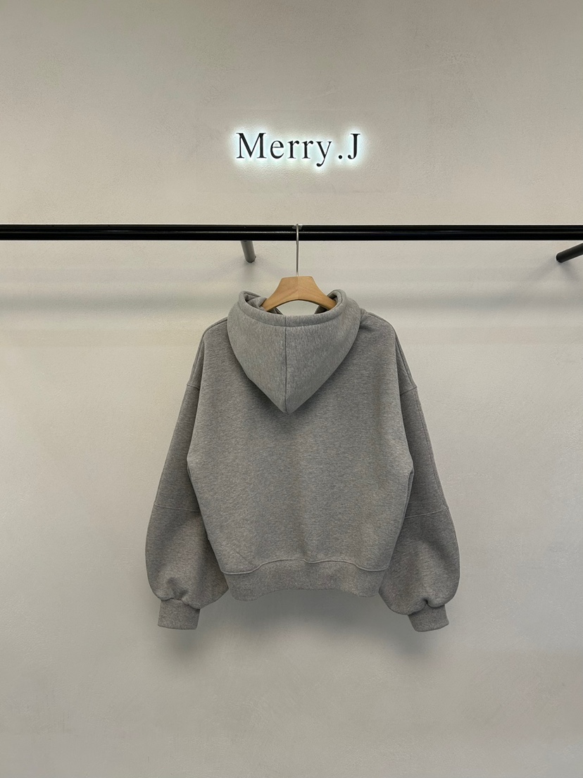 MERRY-J韓國直郵女裝新品24秋冬真品推薦衛衣拉絨拉鏈兜帽MERRY-J衛衣