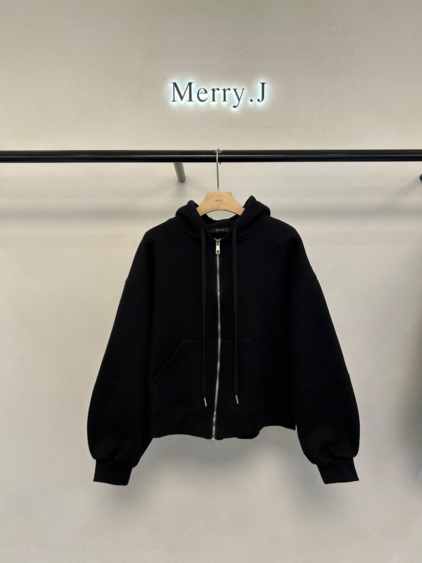 MERRY-J韓國直郵女裝新品24秋冬真品推薦衛衣拉絨拉鏈兜帽MERRY-J衛衣圖色2