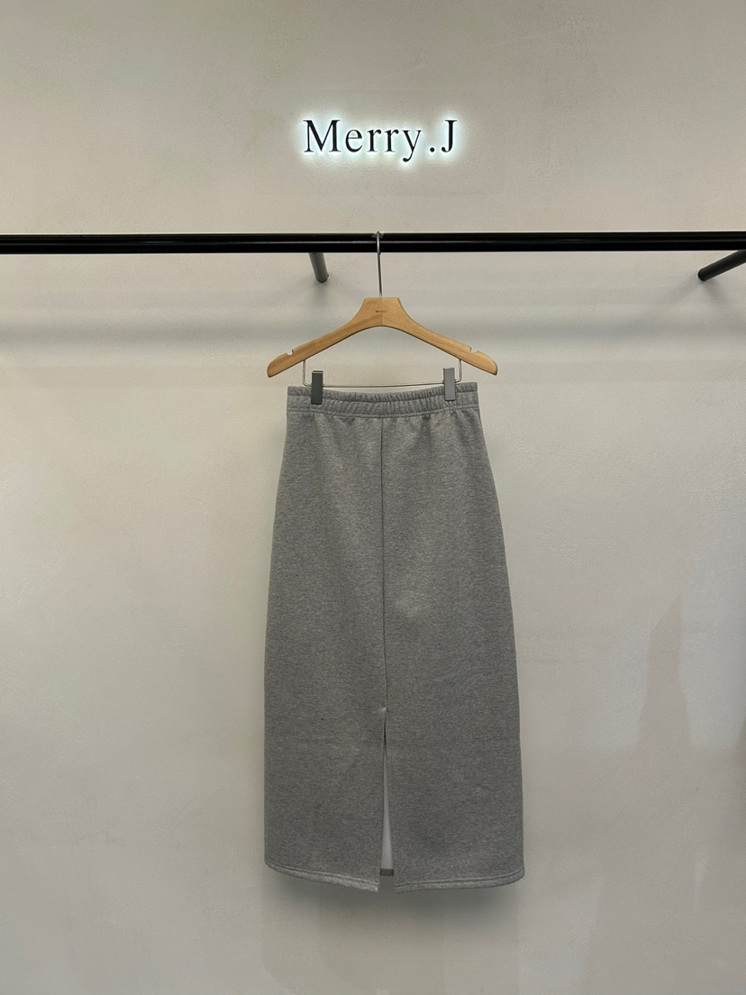 MERRY-J韓國直郵東大門實拍女裝新品時尚真品24秋冬長裙拉絲MERRY-J長裙