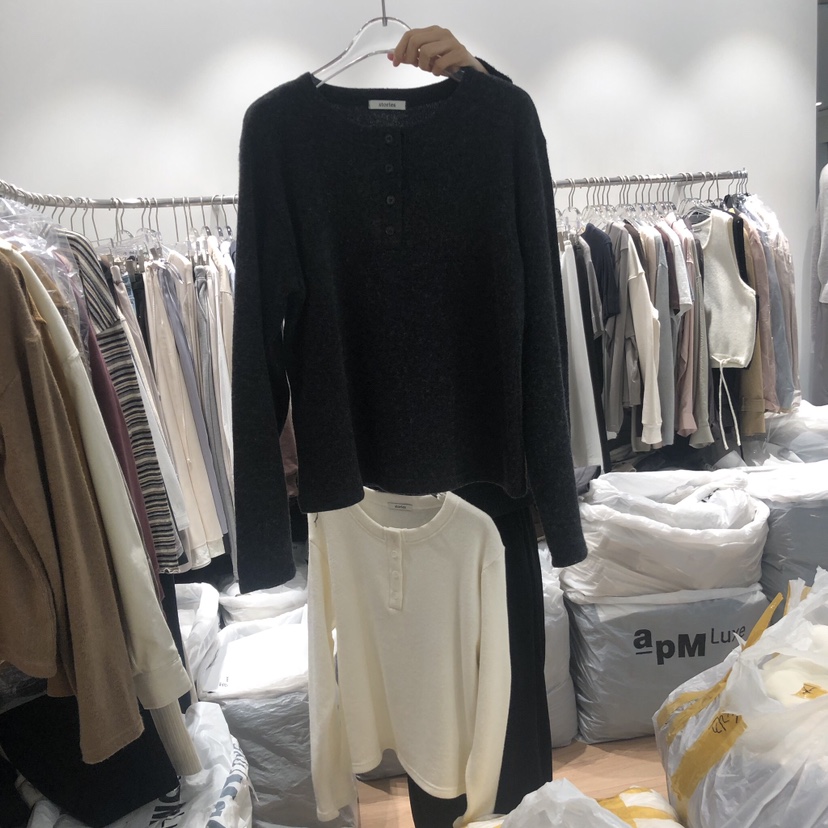 STORIES韓國直郵東大門代購女裝新品人氣24秋冬時尚長袖T恤STORIES長袖T恤圖色2