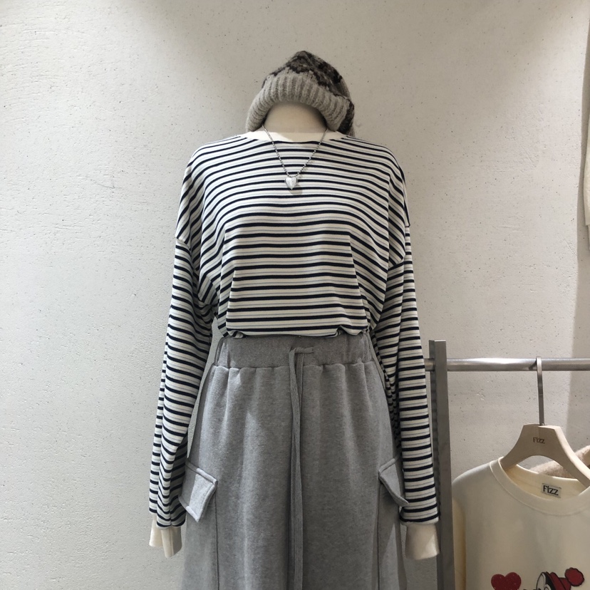 FIZZ韓國直郵女裝新品推薦休閑人氣熱賣24秋冬職業長袖T恤FIZZ長袖T恤