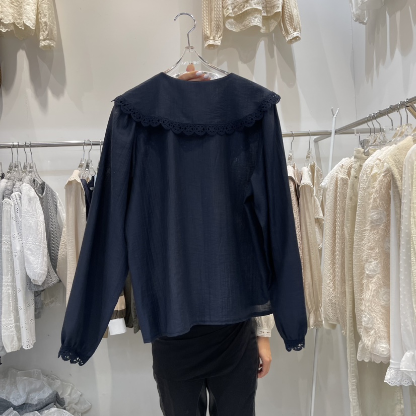 THE LENA東大門實拍女士新款休閑職業人氣24秋夏襯衫蕾絲衫NWEOL襯衫/蕾絲衫