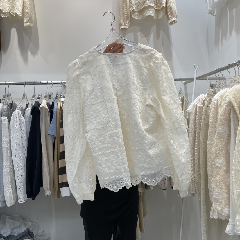 THE LENA韓國直郵女士新品職業24秋夏熱賣時尚襯衫蕾絲衫NWEOL襯衫/蕾絲衫