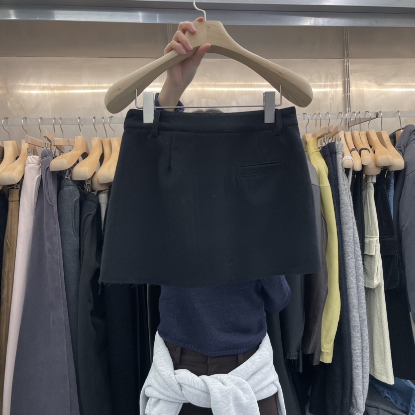 ESSENCE韓國代購女士新品人氣推薦熱賣時尚休閑職業短裙羊毛ESSENCE短裙