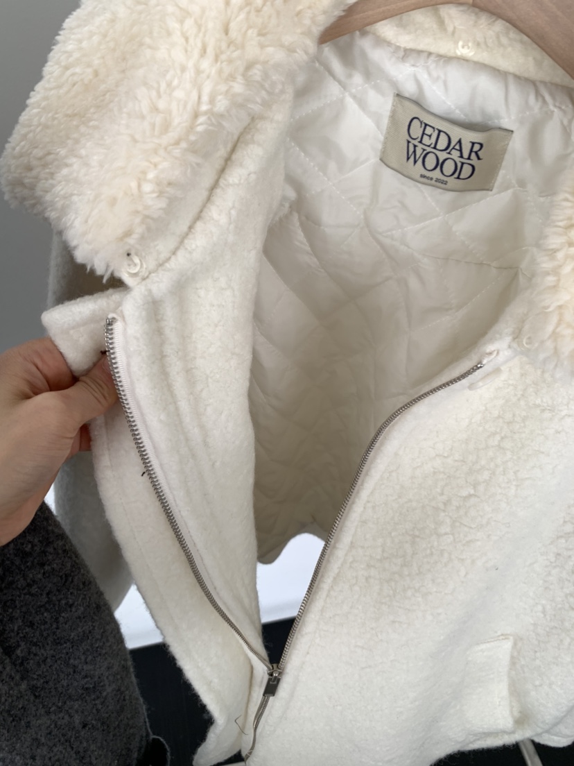 CEDARWOOD東大門直郵女士新款24秋夏休閑時尚推薦短款棉服羊毛CEDARWOOD短款棉服