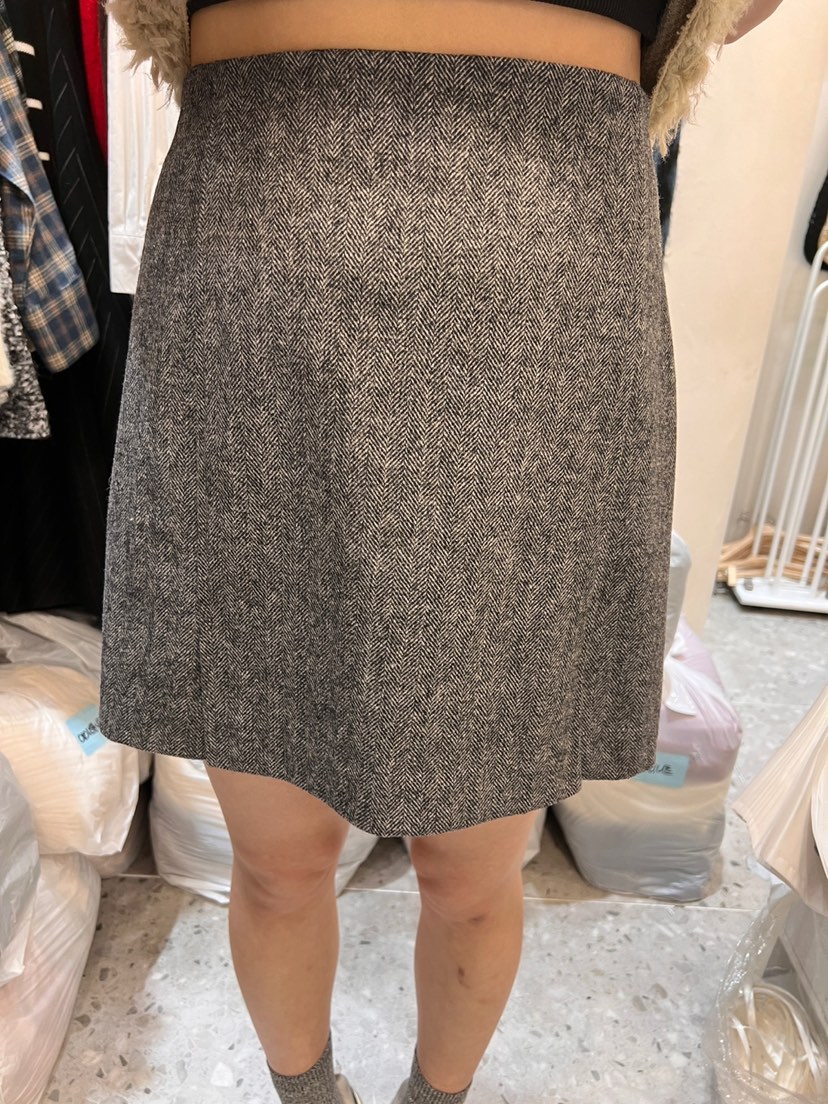 rou.tine韓國直郵女士新品24秋夏人氣休閑推薦短裙羊毛人字紋ROU.TINE短裙圖色2