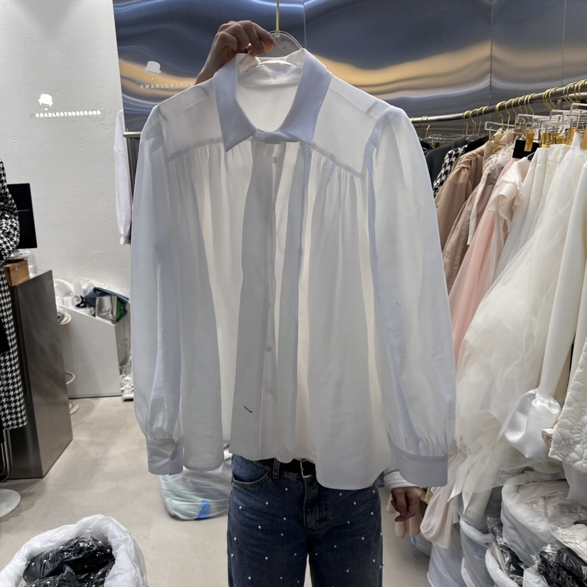 CHARLES THE SECOND/CHEAP-CHIC韓國直郵女士新品人氣襯衫蕾絲衫可拆卸CHARLES THE SECOND/CHEAP-CHIC襯衫/蕾絲衫圖色2