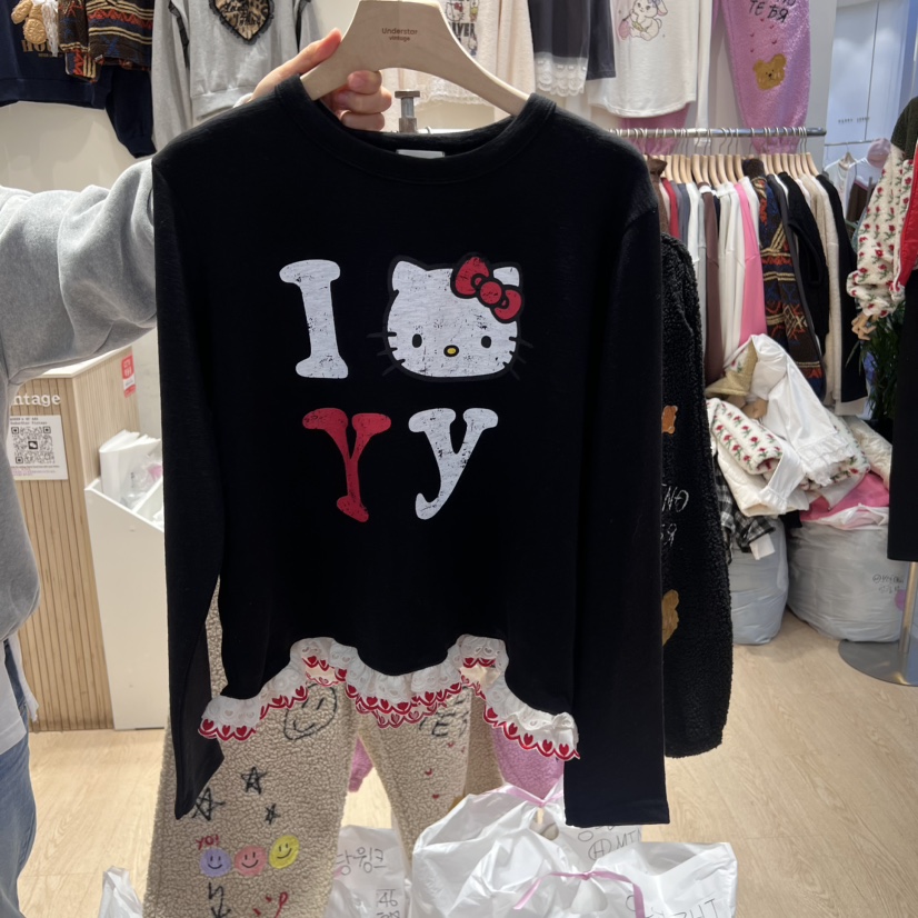 UNDERSTAR_VINTAGE東大門實拍女裝新款24秋夏休閑時尚長袖T恤UNDERSTAR_VINTAGE長袖T恤圖色2