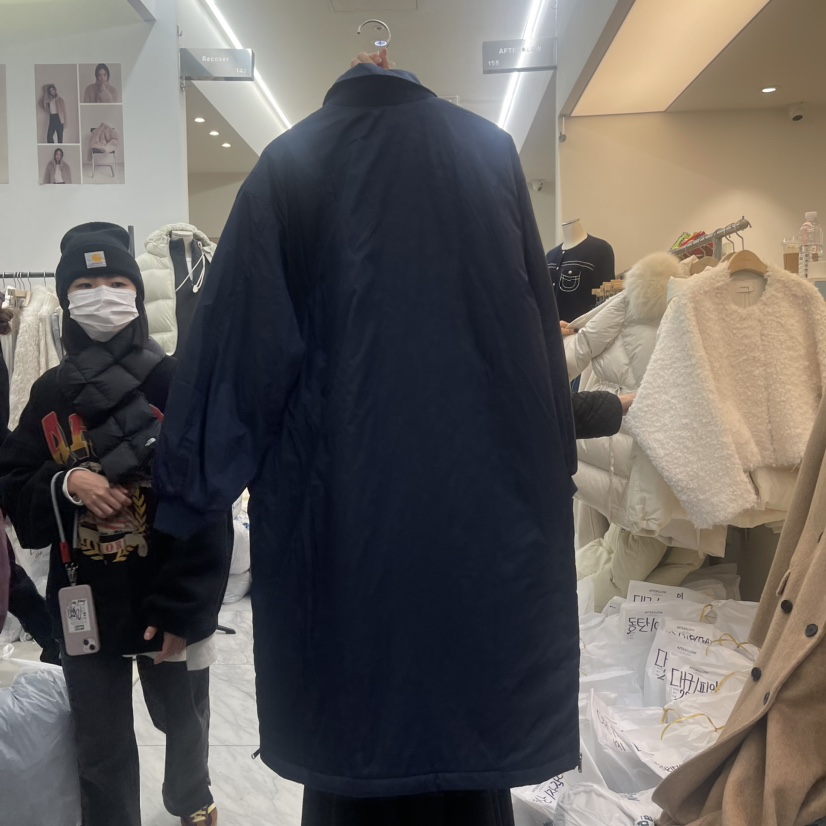 AFTERGLOW東大門實拍女士新品推薦休閑人氣長款棉服圓領夾棉AFTERGLOW長款棉服