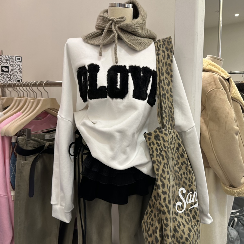 NUT韓國直郵女裝新品24秋冬職業時尚推薦人氣真品熱賣衛衣加絨NUT衛衣圖色2