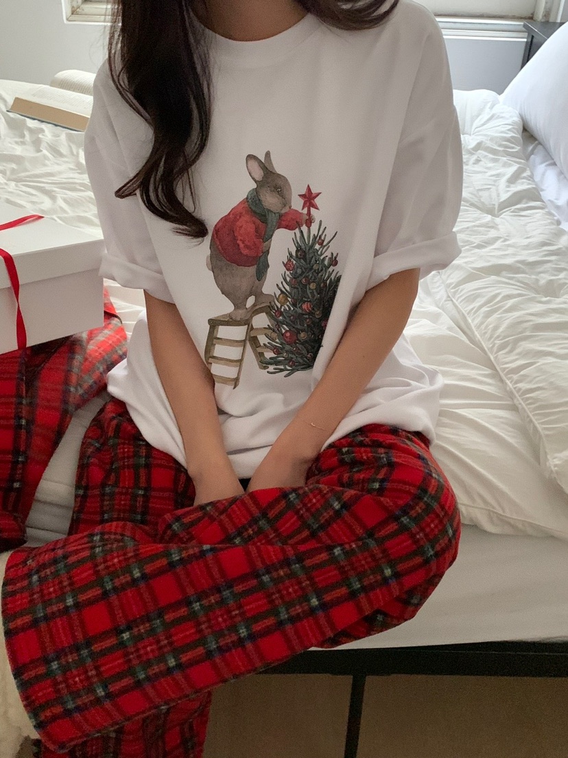 DELICIOUS韓國直郵東大門實拍女裝新款休閑職業推薦T恤兔子NOVUST恤
