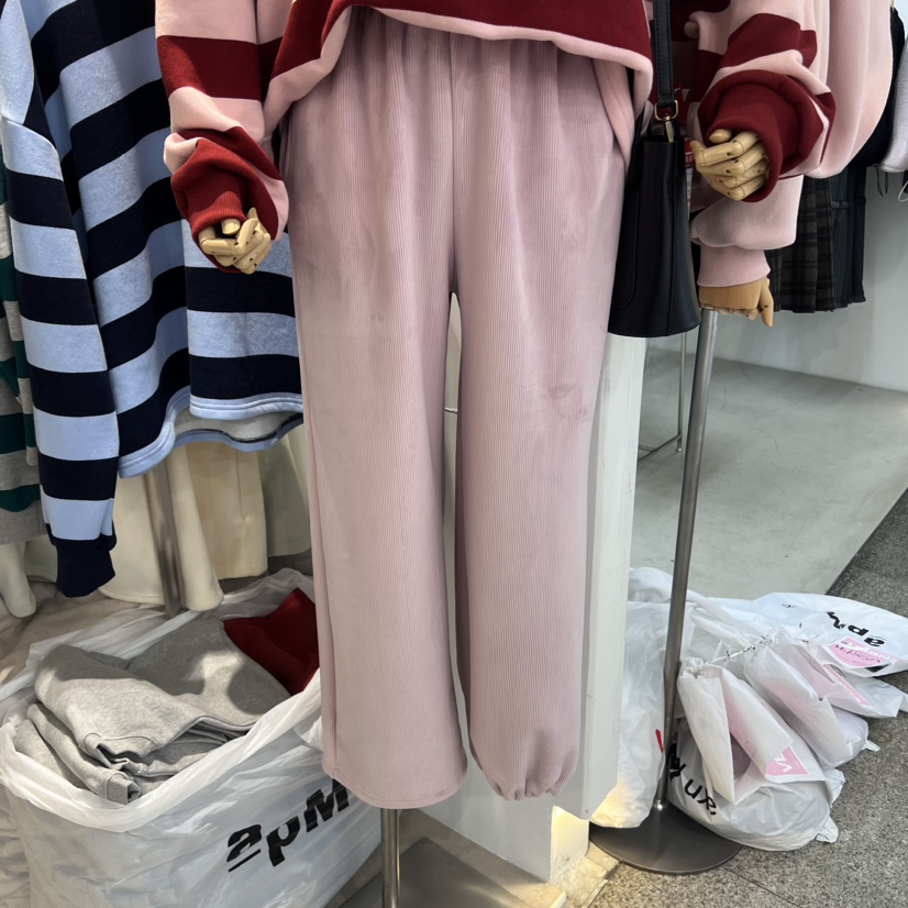 FAR韓國直郵女裝新品休閑人氣職業24秋夏熱賣休閑褲加絨貂皮X-MOOD休閑褲圖色2